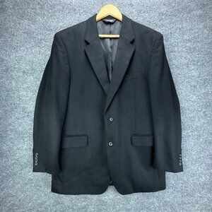 Jos A Bank Sport Coat Jacket Mens 44L Black‎ 100% Cashmere Blazer 2 Button